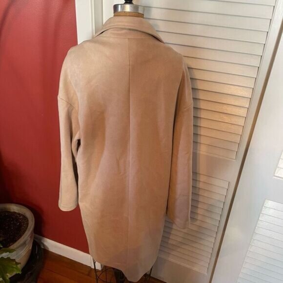 ZARA | tan/cream long coat M - Picture 6 of 11